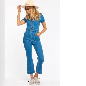 Show me your mumu denim emery romper 
New with tags